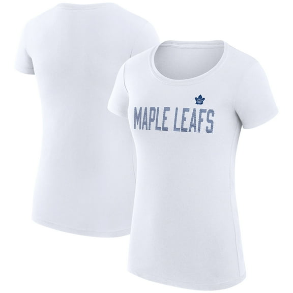 Women's G-III 4Her by Carl Banks White Toronto Maple Leafs Super-Slim Fit Lightweight Dot Print Team T-Shirt