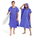 thumbnail image 1 of Toalla Abahub Surf Poncho de secado rápido con capucha, color morado, talla L, 1 of 7