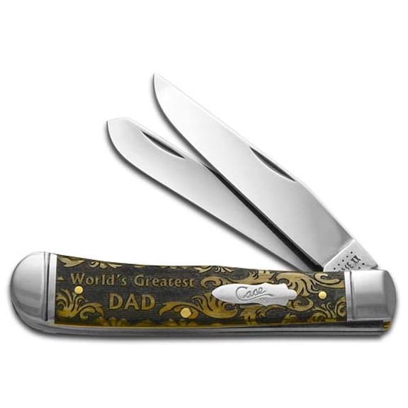 Case XX Knives World's Greatest Dad Antique Bone Trapper 1/500 Stainless Pocket Knife