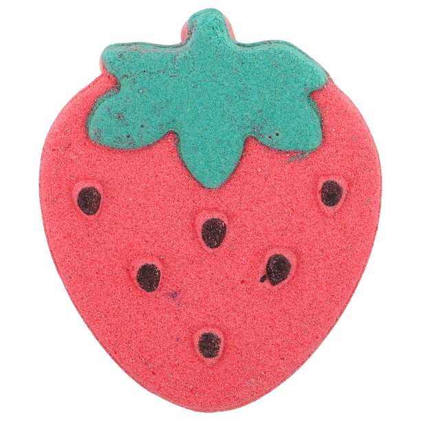 Preciosa bomba de baño con forma de fresa, bola de baño espumosa y divertida, juguete de baño relajante, accesorio de baño hidratante para mujeres, linda bomba para hacer burbujas