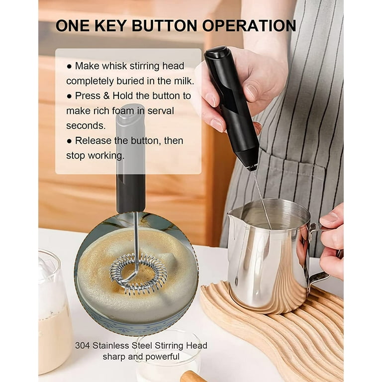 Milk Frother Handheld Foam Maker for Lattes, Cappuccinos, Matcha, Frappe &  More 
