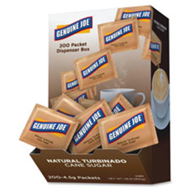 Genuine Joe, GJO70470, Turbinado Natural Cane Sugar Packets, 200 / Box