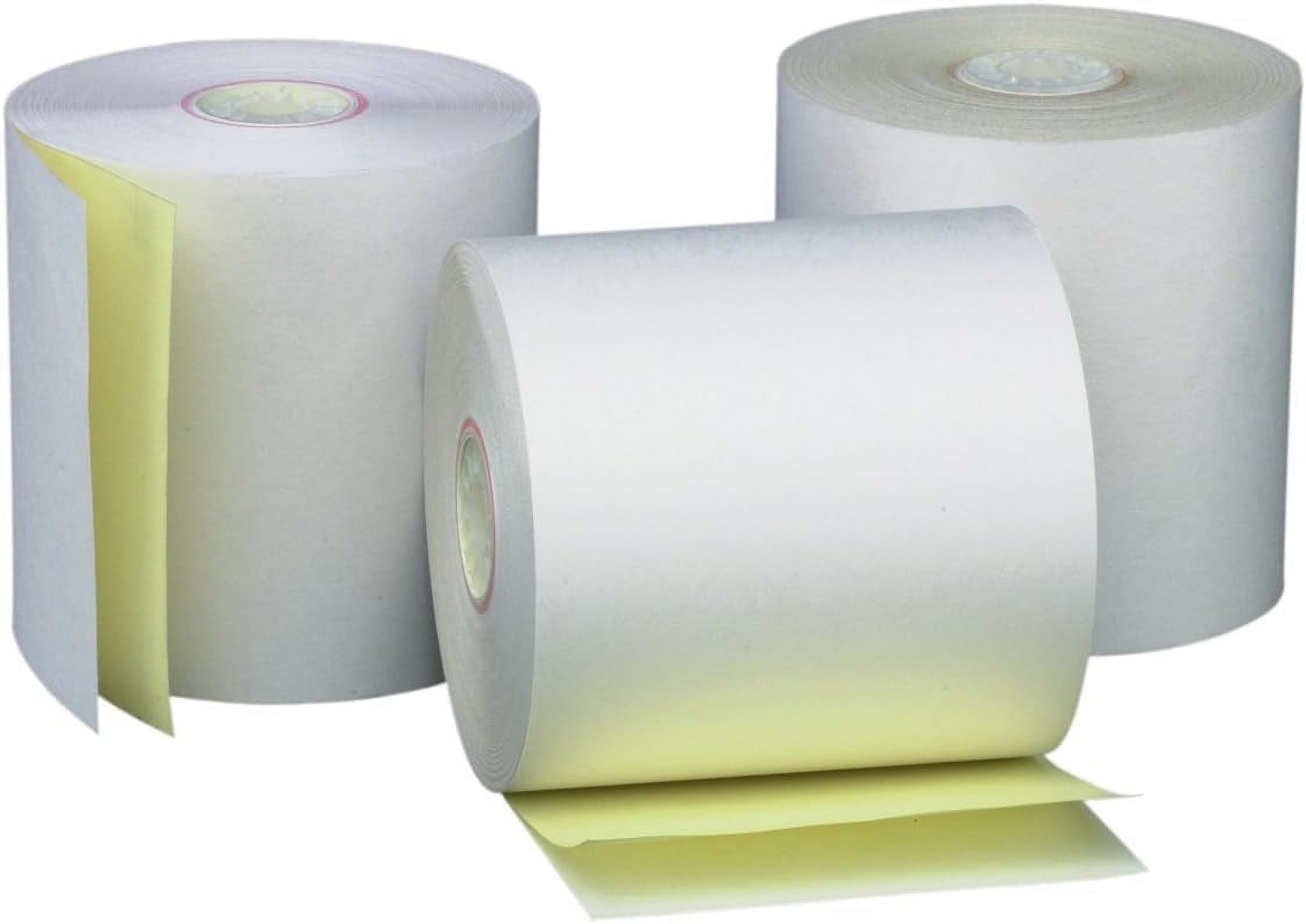 Two Ply Carbonless Rolls, 3 X 95 Feet, White/Canary, 50 Rolls Per Carton - Carbonless Kitchen Printer Paper Rolls - View #5