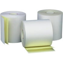 (50 Rolls) 3'' x 95' White/Canary 2 Ply Carbonless Kitchen Printer Paper Cash Register Receipt Rolls for SP2000, UP389, 480, 220, 250, 900, 07901, 07706