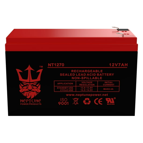 12V 7AH Sealed Lead Acid (SLA) Battery for Home Alarm Security System Complimentary Neptune
