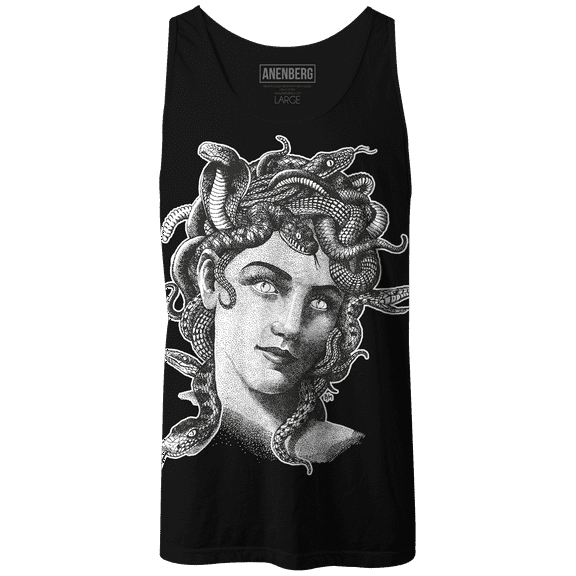 Anenberg, Medusa Classic American Made Mens Black Tank Top