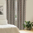 thumbnail image 2 of Abstract Curtains 2 Panels Set, Hand Drawn Style Wavy Striped Bold Lines with Rough Grunge Look, Window Drapes for Living Room Bedroom, 56"W X 63"L, Vermilion Turquoise, by Ambesonne, 2 of 5