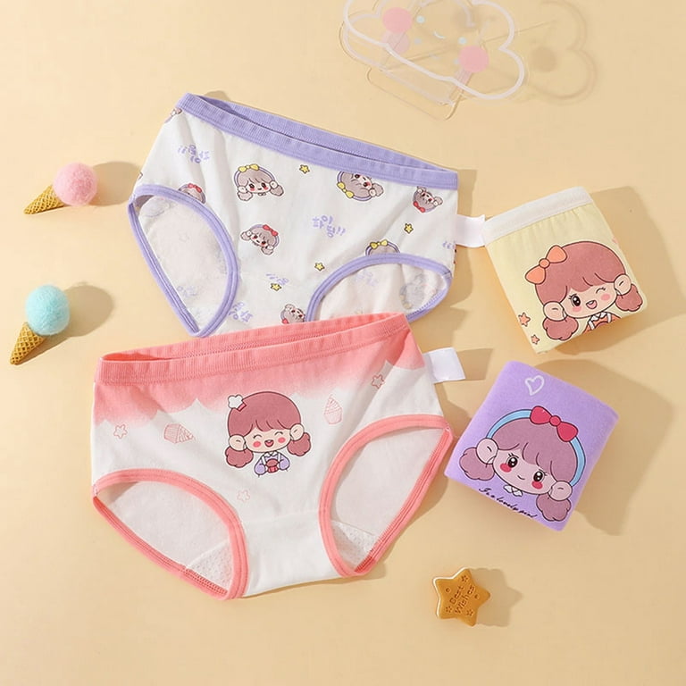 4-Pack Kids Girls Soft Cotton Underwear Breathable Comfort Panty Briefs  Toddler Undies 2-9 Years