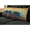 thumbnail image 5 of Ambesonne Ocean Throw Pillow Cover 4 Pack, Sunset in Warm Colors, 16", Turquoise Yellow Brown, 5 of 5