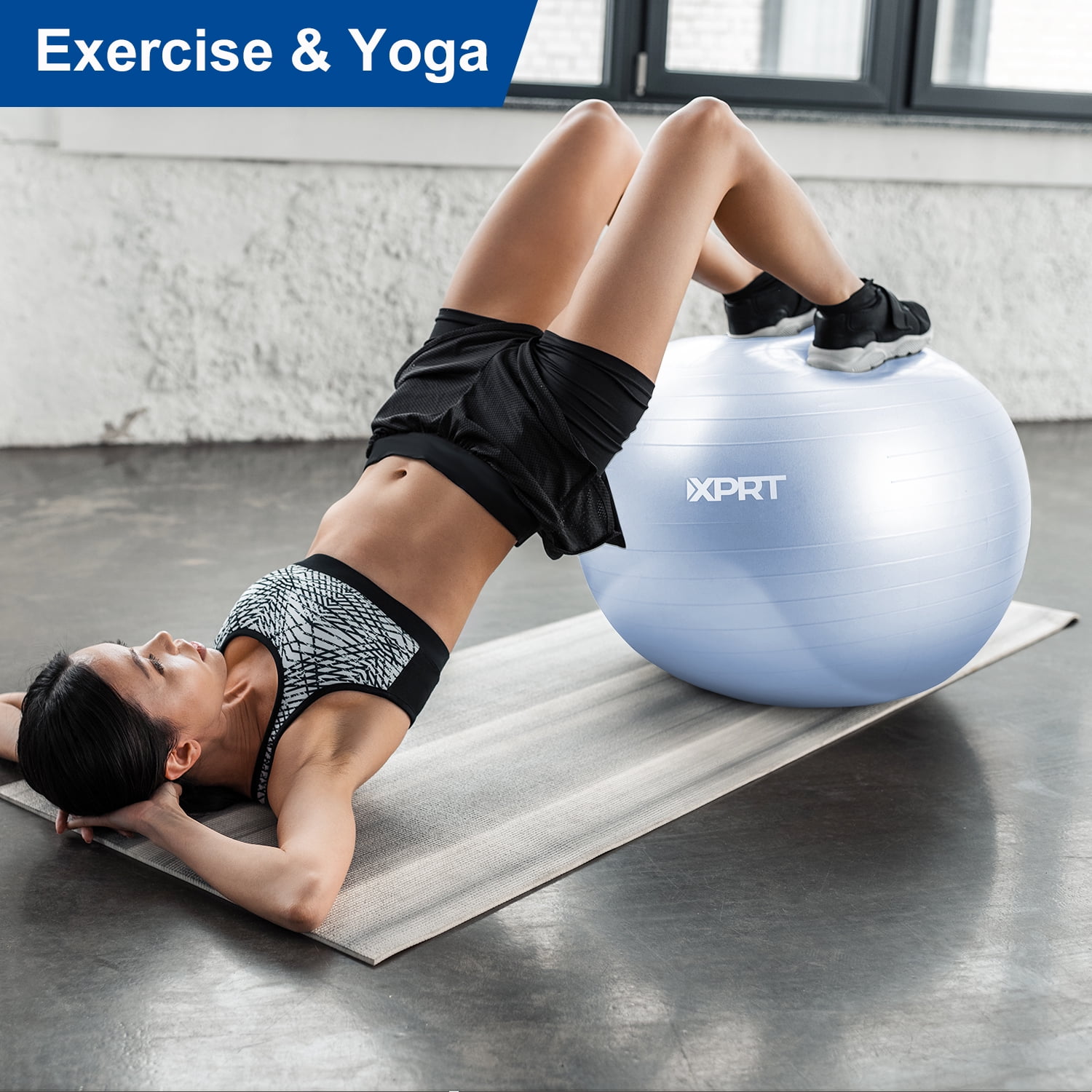 XPRT Fitness Exercise and Workout Ball, Yoga Ball Chair, Great for Fitness, Balance and Stability Extra -Thick with Quick Pump