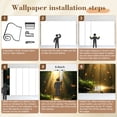 thumbnail image 5 of Wallpaper Magical Forest Butterflies Sunbeams Trees Peel and Stick Wall Murals 69"H x 96"W Removable PVC Wall Paper Self-Adhesive Wall Paintings Art Decor for Bedroom Living Room, 5 of 7