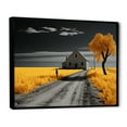 thumbnail image 2 of Designart "Yellow And Grey Rural Monochrome" Meadow Floater Framed Wall Art Prints, 2 of 5