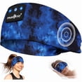 thumbnail image 1 of wonima11 Sleep Headphones Bluetooth 5.4 Headband, Wireless Earphones Sweat Resistant Earbuds with Ultra-Thin HD Stereo Speaker for Workout Running(Tie-dye Blue), 1 of 1