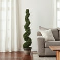 thumbnail image 6 of Pure Garden 5-Foot Realistic Plastic Faux Boxwood Artificial Plant (Green), 6 of 7