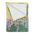 thumbnail image 2 of Cartoon Soft Flannel Fleece Throw Blanket, Vector Ducks Frogs in a Lake Pond Trees Image Kids Nursery Design Artwork, Cozy Plush for Indoor and Outdoor Use, 60" x 80", Multicolor, by Ambesonne, 2 of 5