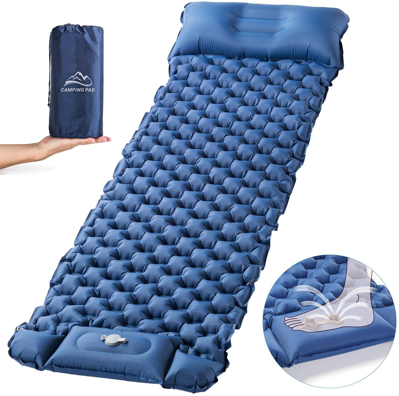 Sleeping Pad,Camping Mat,Camping pad,Ultralight Camping Mattress with Cool Towel and Pillow for Camping Travelling and Hiking,Foot-Press Inflatable Outdoor Folding Air Mattress