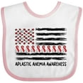 thumbnail image 3 of Inktastic Aplastic Anemia Awareness Red and White Ribbons and Flag Boys or Girls Baby Bib, 3 of 4
