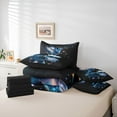 thumbnail image 6 of Manfei 3D Blue Hummingbird Twin Bedding Sets 7-Piece, Lake Lotus Flower Bedding Comforter Set, Dreamy Glitter Stars Galaxy Reversible Sheet Sets, Luxury Bedroom Decor, 6 of 8
