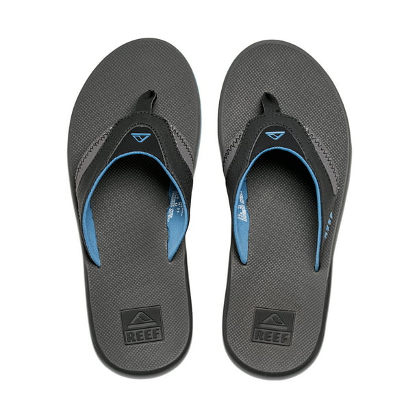 Reef Men's Sandal Fanning, Bottle Opener Flip Flops, Grey/Light Blue, 8 ...