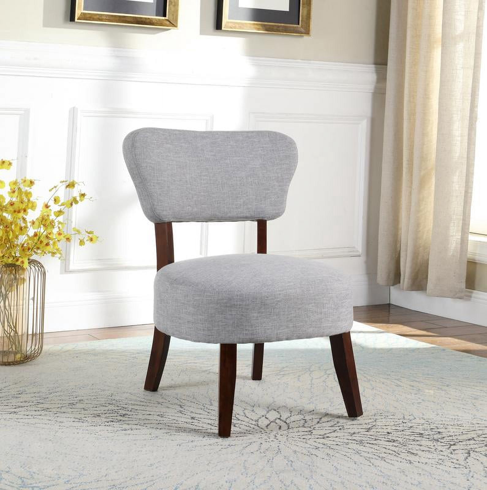 Nathaniel Home, Round Seat Accent Chair, Medium Density Foam, Gray