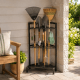 thumbnail image 7 of Garden Tool Organizer Rack, Metal Corner Yard Tool Tower with 34 Storage Slots and 14 Hooks, 12.5 x 17 x 26 in, 7 of 7