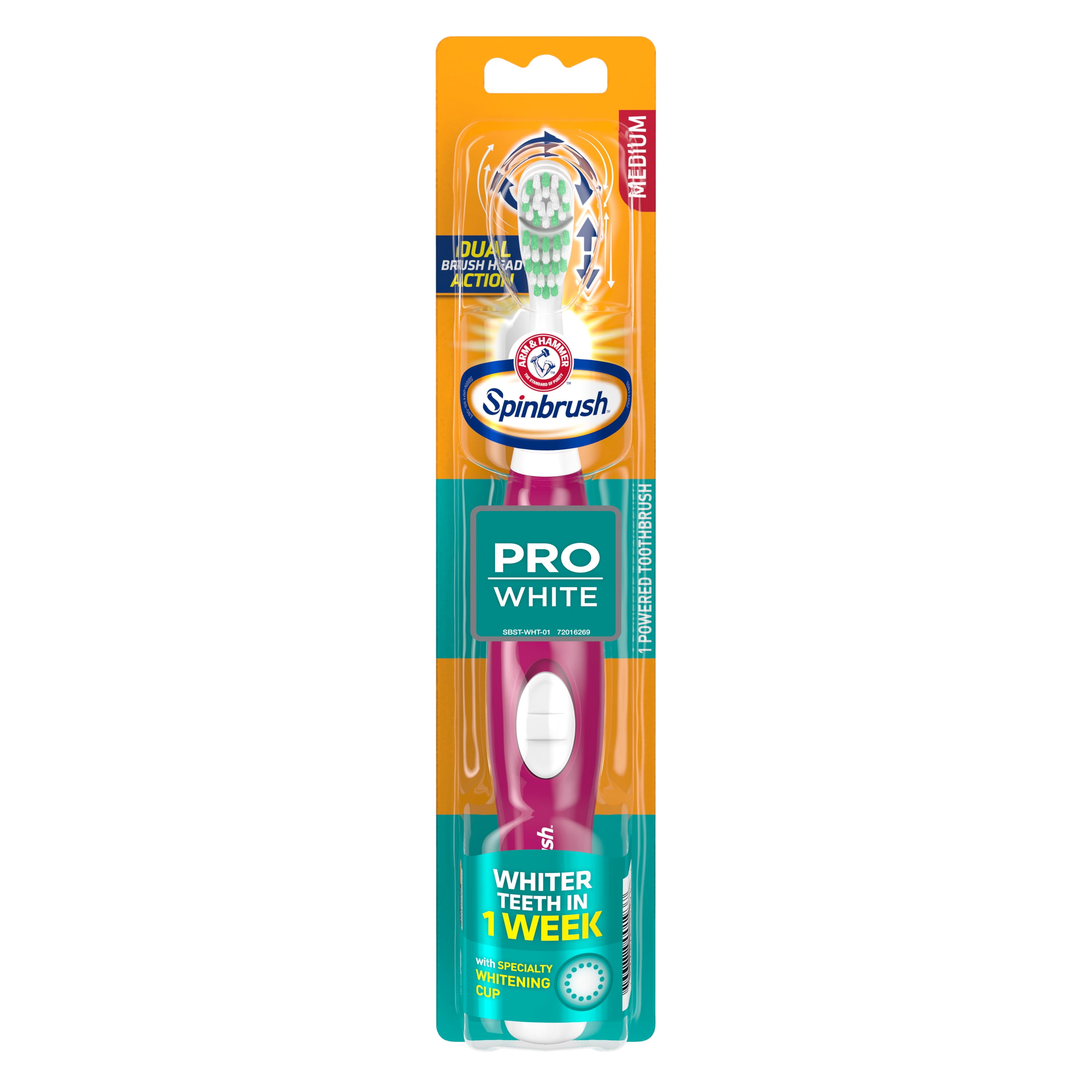 ARM & HAMMER Spinbrush PRO White BatteryOperated Toothbrush