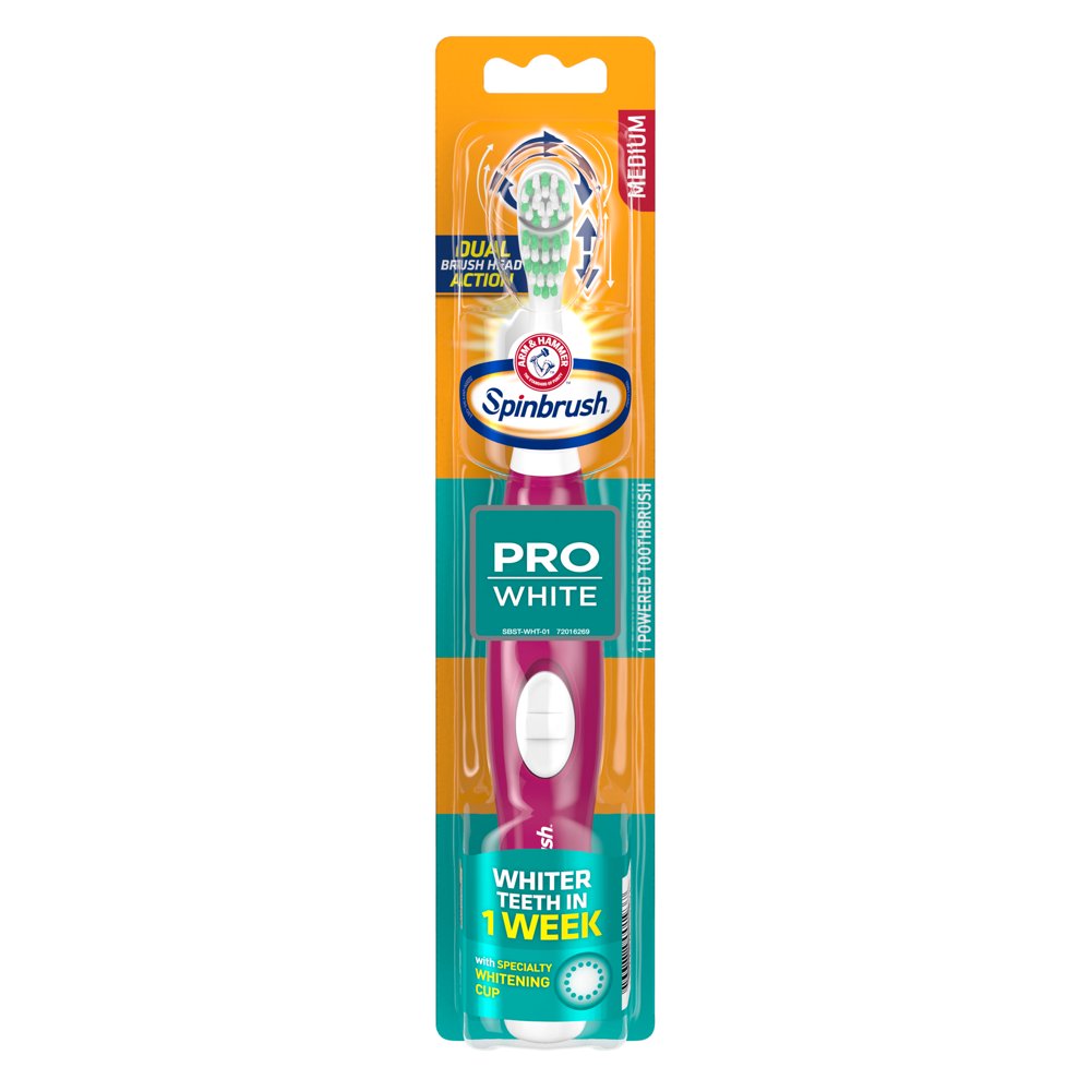 ARM & HAMMER Spinbrush PRO White BatteryOperated Toothbrush