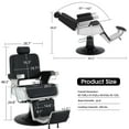 thumbnail image 5 of BarberPub Vintage Hydraulic Recline Barber Chair Salon Beauty Spa Styling Black 2008, 5 of 9