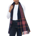 thumbnail image 1 of Charter Club Patterned Wrap Scarf, Blue/Red, 64" x 13", 1 of 1