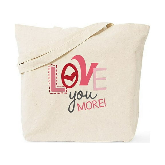 CafePress - Love You More! Tote Bag - Unisex Canvas Tote Bag, Beige, 1-Piece