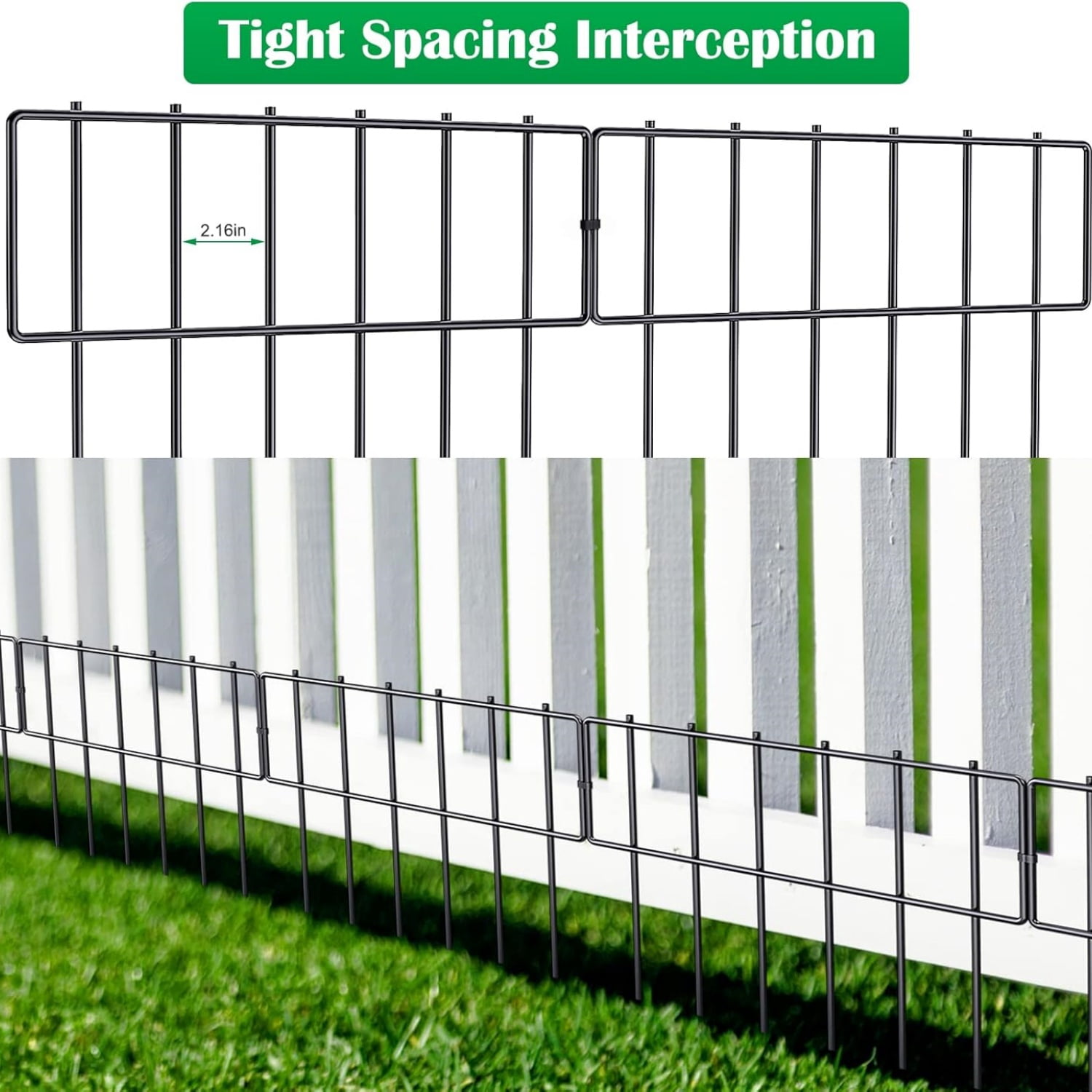 19 Pack Animal Barrier Fence, 17 in(H) X 20.8 Ft(L) Decorative Garden Fencing, Metal Wire Garden Fence Border, Dog Rabbits Fence No Dig for Outdoor.