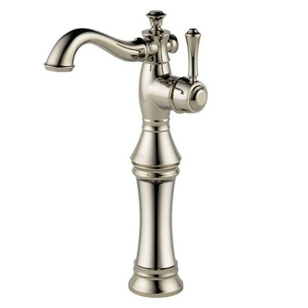 Pn Single Handle - Delta Cassidy Single Handle Vessel Bathroom Faucet, Polished Nickel