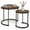 Rustic Brown, variant on LIVIZA Modern Nesting Coffee Table Set of 2, 24 in Round Coffee Table for Small Place, End Side Tables Night Stand with Metal Frame,Rustic Brown