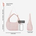 thumbnail image 2 of HUISZJ Puffer Crescent Bag, Quilted Shoulder Bag with Zipper, Adjustable Strap Underarm Shoulder Bag for Work Travel, 2 of 9