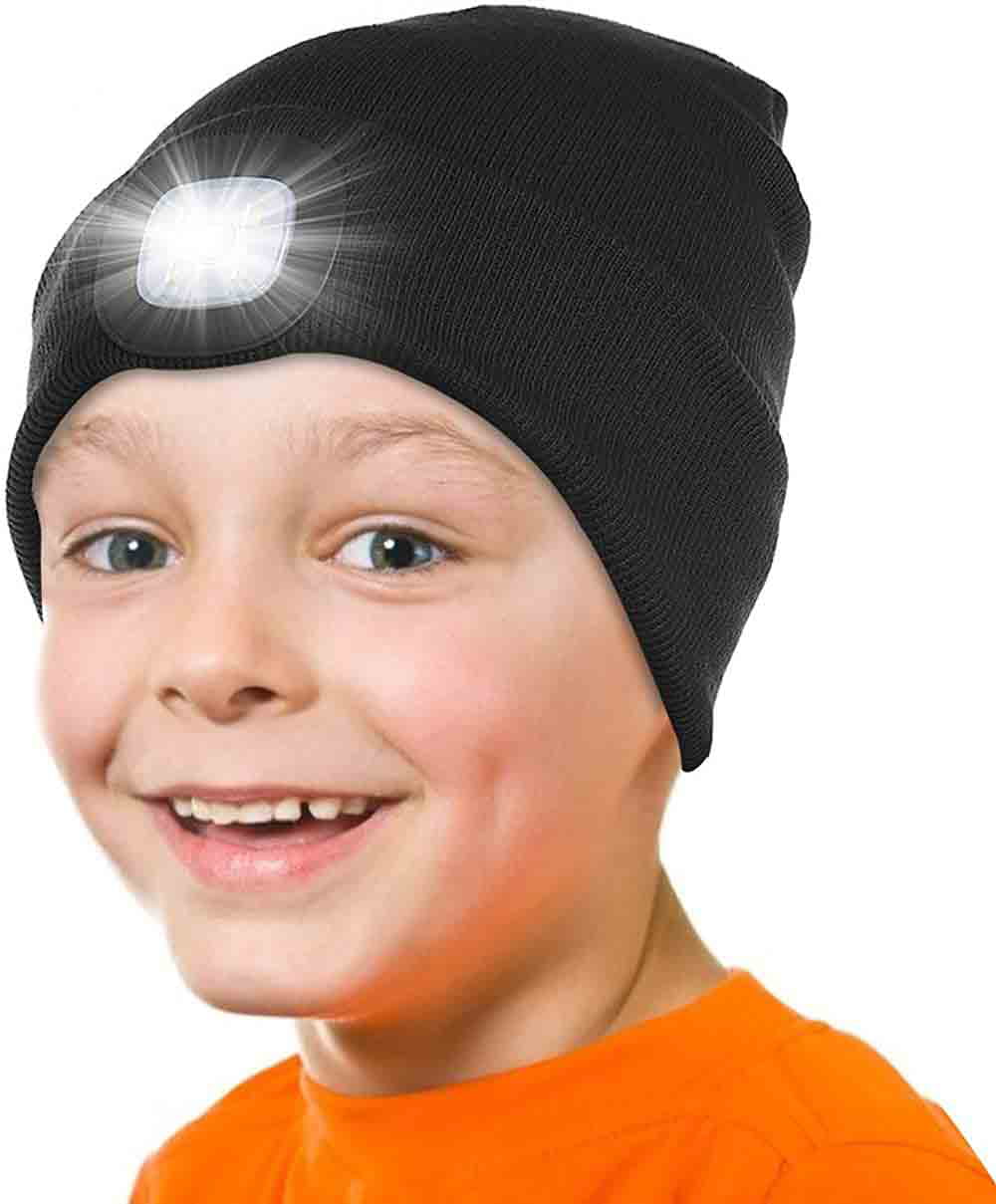 2Pack LED Beanie Hat With USB Rechargeable Battery 5H High Powered Light Unisex 