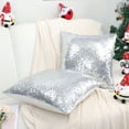 thumbnail image 3 of Unique Bargains 2Pcs Sequins Decorative Throw Pillow Cover 18" x 18" Silver, 3 of 8