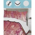thumbnail image 4 of Red Botanical Queen Size Down Alternative Comforter,Lightweight Comforter Quilt Bedding Set with Pillow Shams Watercolor Spring Floral Oil Painting Elegant Bed Comforter Duvet Insert 90"x96", 4 of 7