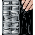 thumbnail image 4 of Clear Long Drop Shape Acrylic Nail Tips 10 Size for Acrylic Nature Nail Tools Natural Nails Tips Square Long Gel Tips Professional Gel Nail Extension Manicure Salon At Home, 4 of 5