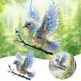 thumbnail image 4 of 2D Crystal Sky Blue Bird Painted Art Decor, Charming Sparkling Diamond Art Set, Window Decoration Hanging Gift for Bird Lovers, Home Holiday Decoration, Hanging Ornaments., 4 of 6
