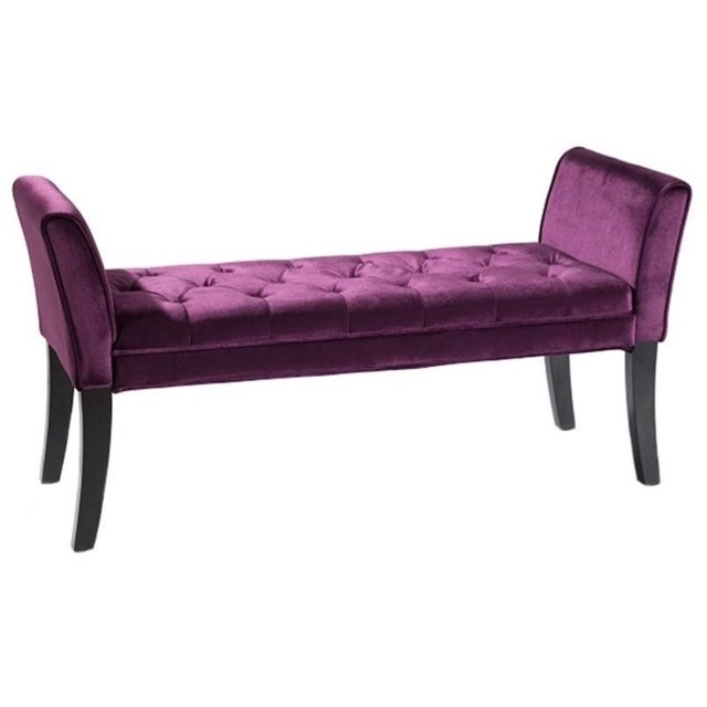 Hawthorne Collections Banc de Salon en Velours Touffeté Violet