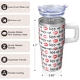 thumbnail image 3 of Stainless Steel 20oz Tumbler with Handle, Geometric Texture Double Wall Insulated Travel Coffee Cup Leak-Proof and Straw, 3 of 5