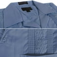 thumbnail image 2 of Men's Guayabera Cuban Beach Wedding Casual Short Sleeve Dress Shirt (French Blue, XL), 2 of 4