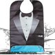 thumbnail image 4 of Exceart Babero para Adultos, Ancianos, Pacientes, Mujeres, Hombres, Hora de Comer, Ropa Protectora, Negro, Patrón de Doble Capa, Impermeable, Reutilizable, Lavable, 4 of 5