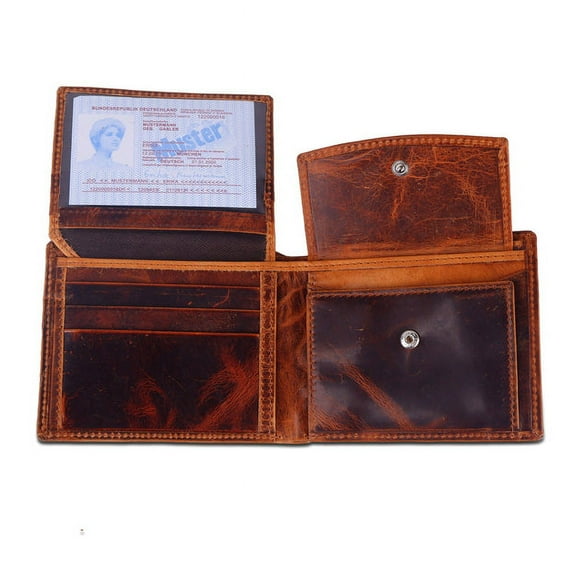 Genuine Leather Wallets For Men, Bi-Fold Wallet With ID Window Gifts For Men