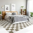 thumbnail image 6 of Lochas Checkered Area Rugs Checkerboard Rug Plaid Carpet for Living Room Bedroom Home Decor,6'x9',Camel&White, 6 of 7