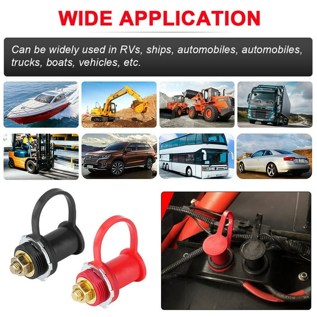 pitrice Charging Post Professional 12V Remote Battery Power Junction Jumpers Connector Posts RV Vehicle Supplies Parts Kits Red Red and Black