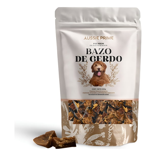 Aussie Prime | Bolsa de Premios Para Perros | Sabor: Bazo de Cerdo | 300 G | Premios Deshidratados Para Perro | 100% Natural | Premios Para Perro Cachorro Y Adulto | Rico en Proteínas