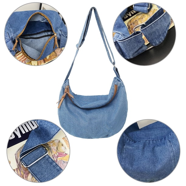 Bolsa cruzados de mezclilla Correas ajustables Hobos de mujer para vacaciones de fin de semana Sywqhk Para Estrenar