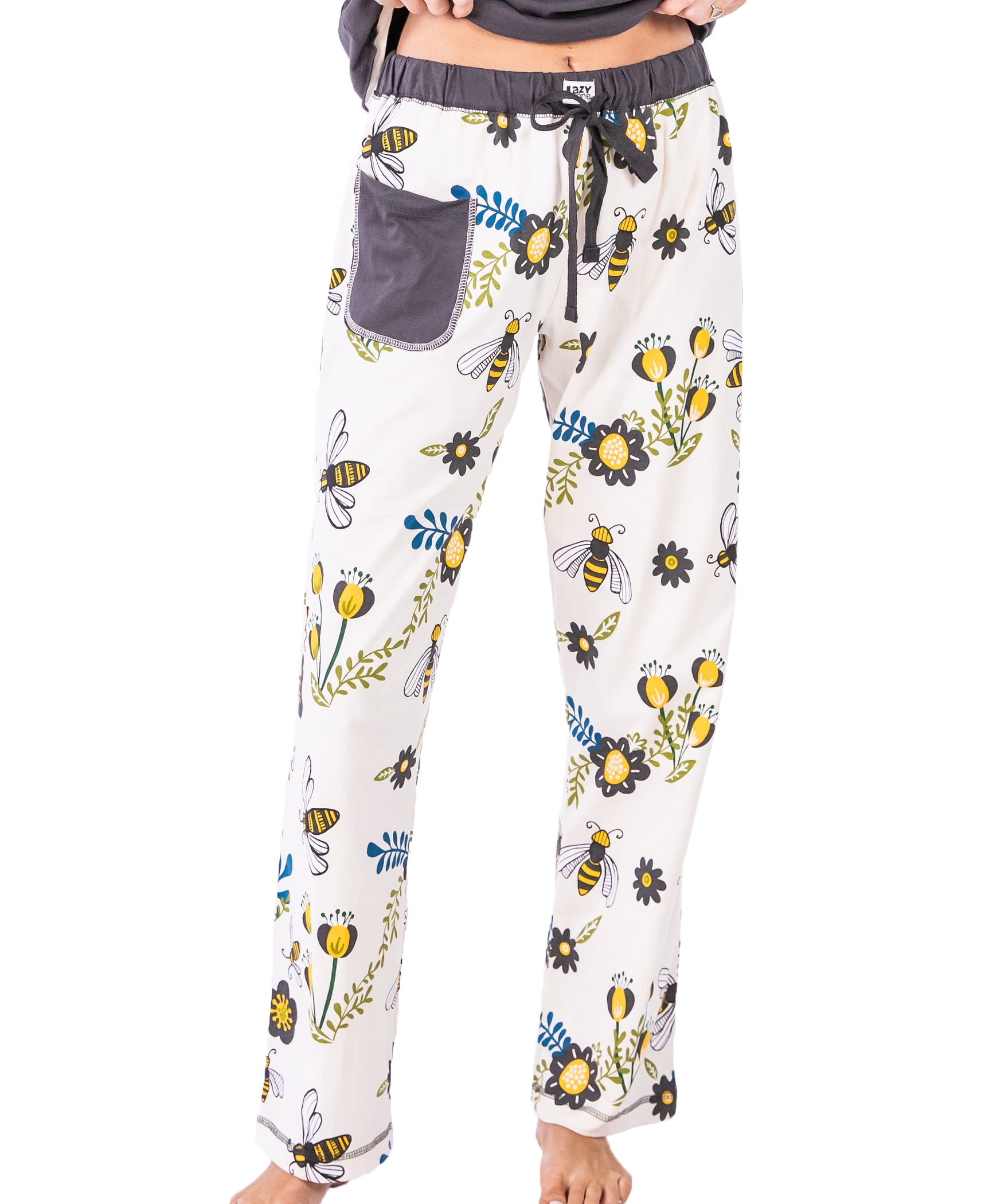 LazyOne Pajamas for Women, Cute Pajama Pants and Top Separates, Queen Bee,  Flowers, Small 