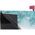 thumbnail image 4 of Silver Winter Teal Turquoise Snowflakes Christmas Magnetic Mailbox Cover MailWraps Garden Yard Home Decor for Outside Standard Size-18"x 20.8", 4 of 5
